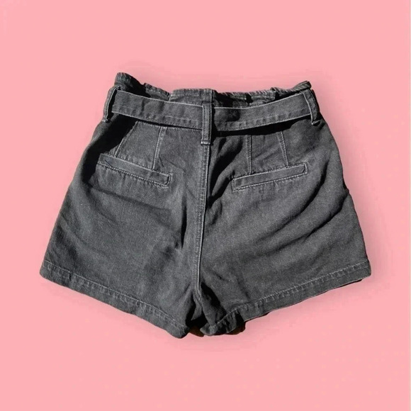 NWT AE Paperbag Denim Mom Short, high rise, Onyx Black, Size 0 - Picture 4 of 6